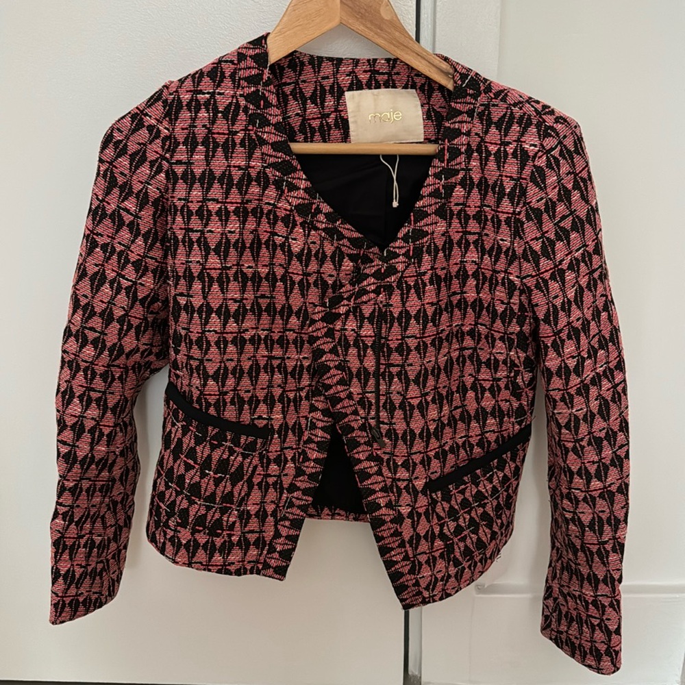 Maje jacket pink and black